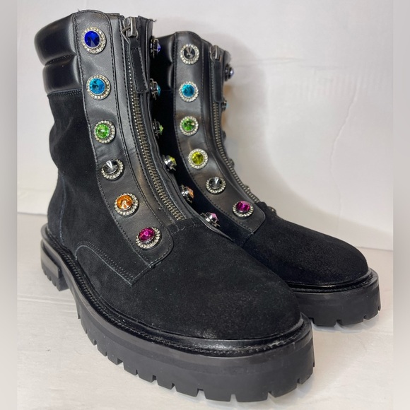 Kurt Geiger London Rainbow Black Bobby Boots - Picture 12 of 14